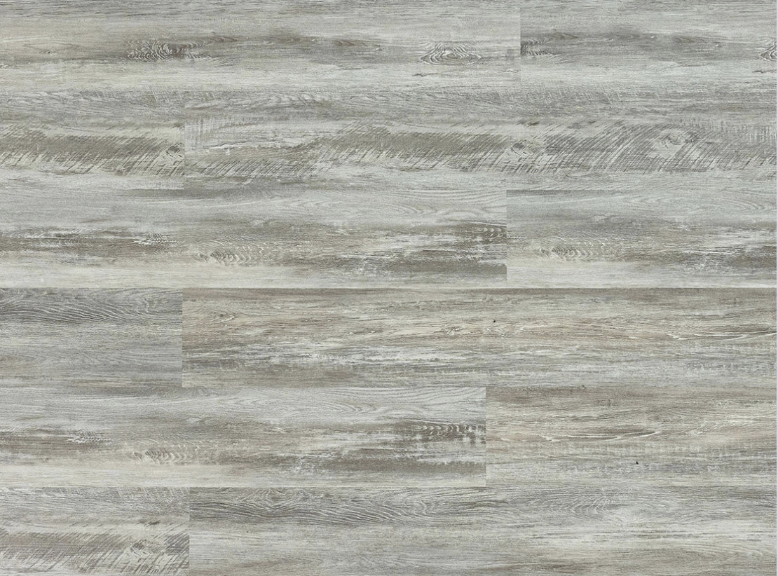 Blizzard SPC vinyl flooring, top view of the staggered plank pattern.