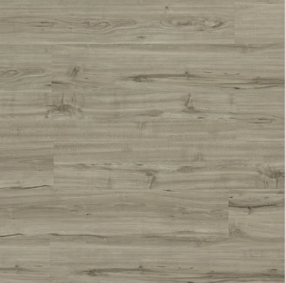 Pebble SPC vinyl flooring, top view of the staggered plank pattern.