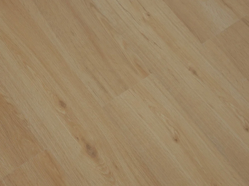 Caramel SPC vinyl flooring, angled close-up of the grain and plank joints.