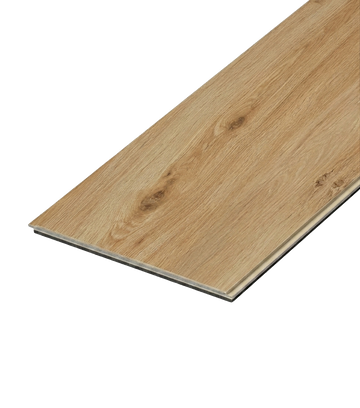 Caramel SPC vinyl flooring, single plank shown at an angle.