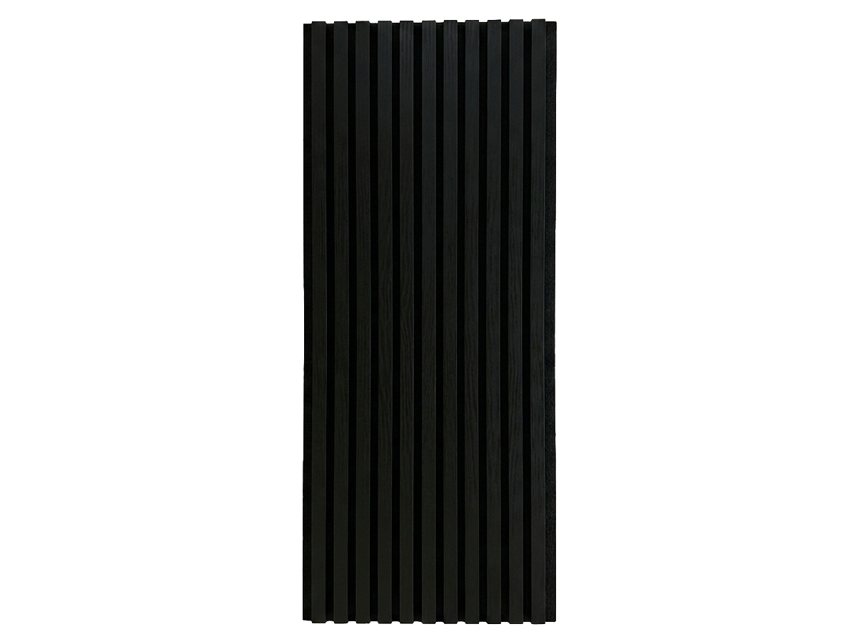 Night — full wood slat acoustic panel