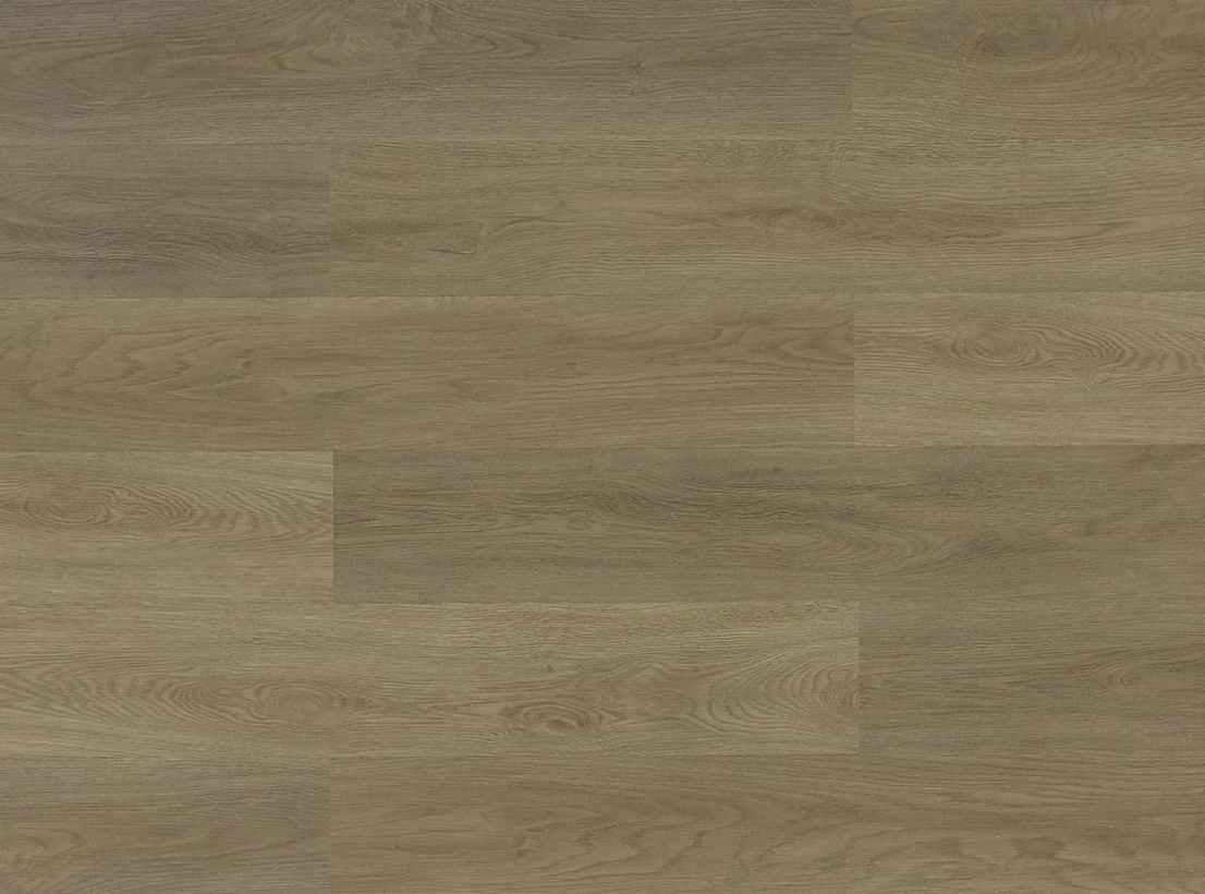 Cashmere SPC vinyl flooring, top view of the staggered plank pattern.