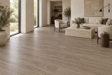 Santa Fe Laminate Flooring — TF6603-F — daytime living room. AI interior visualization based on original supplier finish photos.