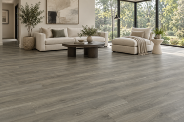Taos Laminate Flooring — TF6605-F — daytime living room. AI interior visualization based on original supplier finish photos.