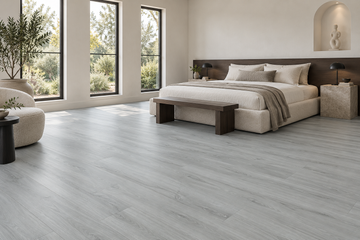 Silver City Laminate Flooring — TF6608-F — daytime bedroom. AI interior visualization based on original supplier finish photos.