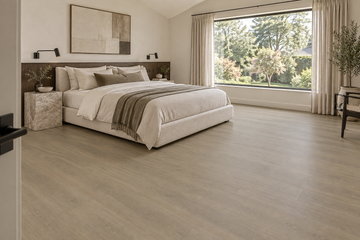 Canadian goose Laminate Flooring — TF8306-F — daytime bedroom. AI interior visualization based on original supplier finish photos.