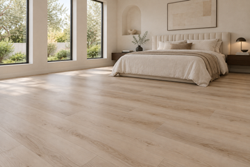 Toucan TFGD 207 Glue-Down Vinyl Flooring — TFGD 207 — daytime bedroom. AI interior visualization based on original supplier finish photos.