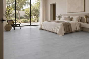 Toucan TFGD 209 Glue-Down Vinyl Flooring — TFGD 209 — daytime bedroom. AI interior visualization based on original supplier finish photos.